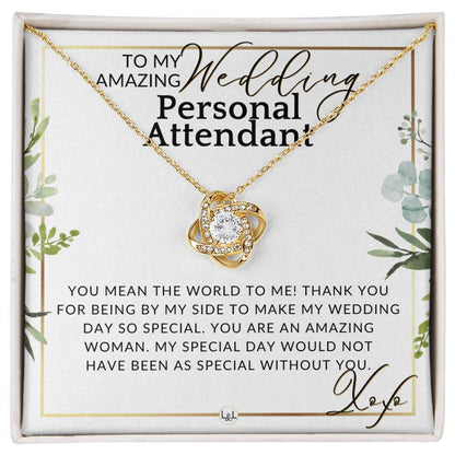 Wedding Personal Attendant Thank You Gift - Wedding Helper, Bridal Concierge, Lady in Waiting , White and Green, Eucalyptus Wedding - Liliana and Liam