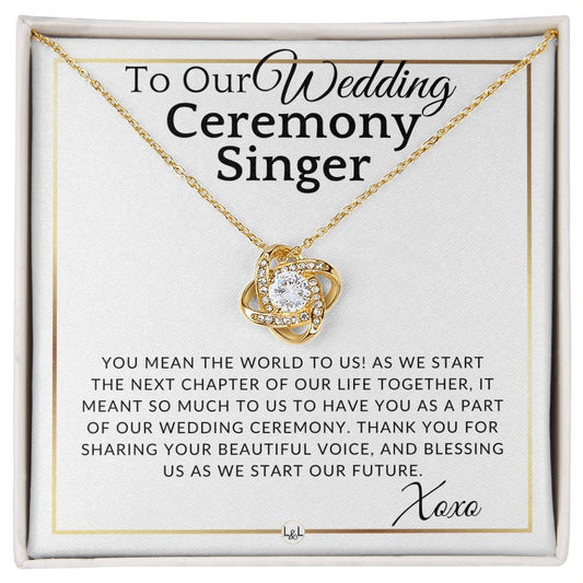Wedding Ceremony Singer - Thank You Gift - Elegant White and Gold Wedding Theme - Liliana and Liam