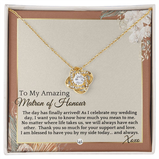 Matron of Honour Thank You Gift - On My Wedding Day Gift From Bride - Wedding Party Accessories , Terracotta, Rust And Gold Wedding Theme - Liliana and Liam