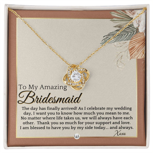 Bridesmaid Gift - On My Wedding Day From Bride - Wedding Party Thank You Jewelry Accessories , Terracotta, Rust And Gold Wedding Theme - Liliana and Liam