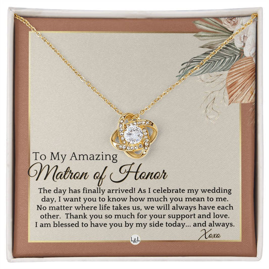 Matron of Honor Thank You Gift - On My Wedding Day MOH Gift From Bride - Wedding Party Accessory , Terracotta, Rust And Gold Wedding Theme - Liliana and Liam