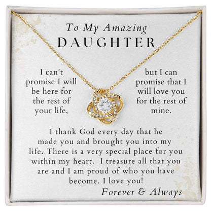 I Love You - Daughter Necklace - Gift from Mom or Dad - Birthday, Graduation, Valentines, Christmas Gifts