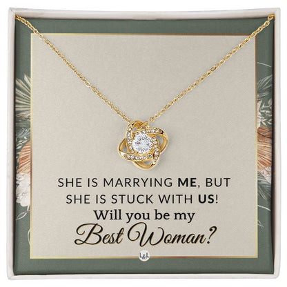 Best Woman Proposal - Gift From Groom - Will You Be My Best Woman - Wedding Party Accessories , Sage Green & Boho Wedding Theme - Liliana and Liam