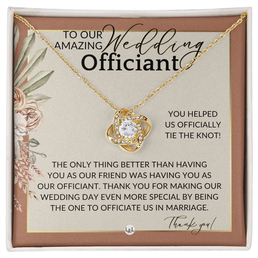 Officiant Gift - Thank You Thank You For Marrying Us - Female Wedding Officiant or Pastor Gift , Terracotta, Rust And Gold Wedding Theme - Liliana and Liam