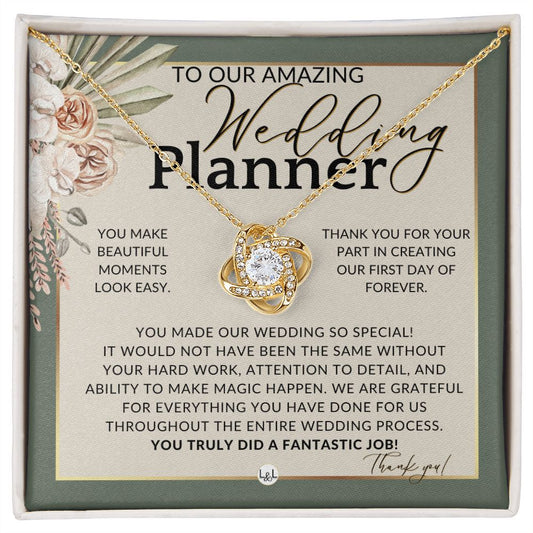Wedding Event Planner Gift - Thank You From The Couple - Gratitude Gift, Token of Appreciation , Sage Green & Boho Wedding Theme - Liliana and Liam