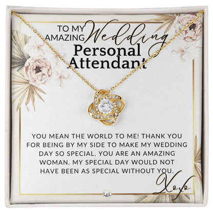 Wedding Personal Attendant Thank You Gift - Wedding Helper, Bridal Concierge, Lady in Waiting , Pink Floral and Boho Wedding Theme - Liliana and Liam
