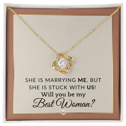 Best Woman Proposal - Gift From Groom - Will You Be My Best Woman - Wedding Party Accessories , Terracotta, Rust And Gold Wedding Theme - Liliana and Liam