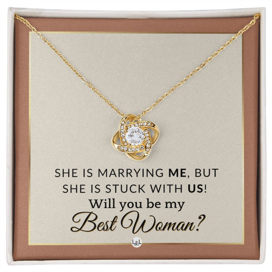 Best Woman Proposal - Gift From Groom - Will You Be My Best Woman - Wedding Party Accessories , Terracotta, Rust And Gold Wedding Theme - Liliana and Liam