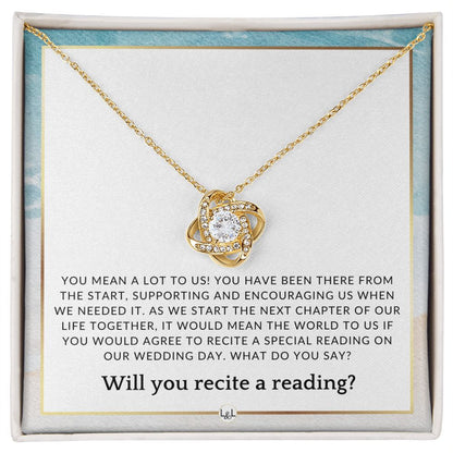 Wedding Ceremony Reader Proposal - Will You Read At Our Wedding - From The Bride and The Groom , Beach and Destination Wedding Theme - Liliana and Liam