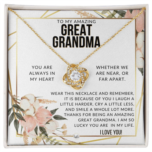 Great Grandma Gift - Beautiful Women's Pendant - From Granddaughter, Grandson, Grandkids - Great For Mother's Day, Christmas, or Birthday