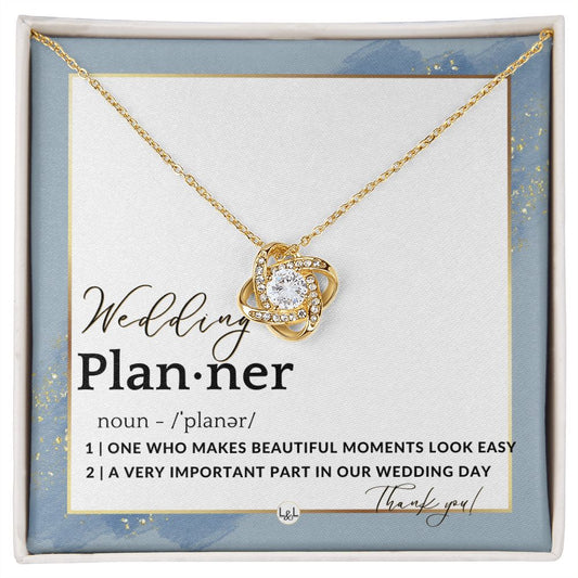 Wedding Event Planner Gift - Thank You From Bride & Groom - Gratitude Gift, Token of Appreciation , Dusty Blue And Gold Wedding Theme - Liliana and Liam