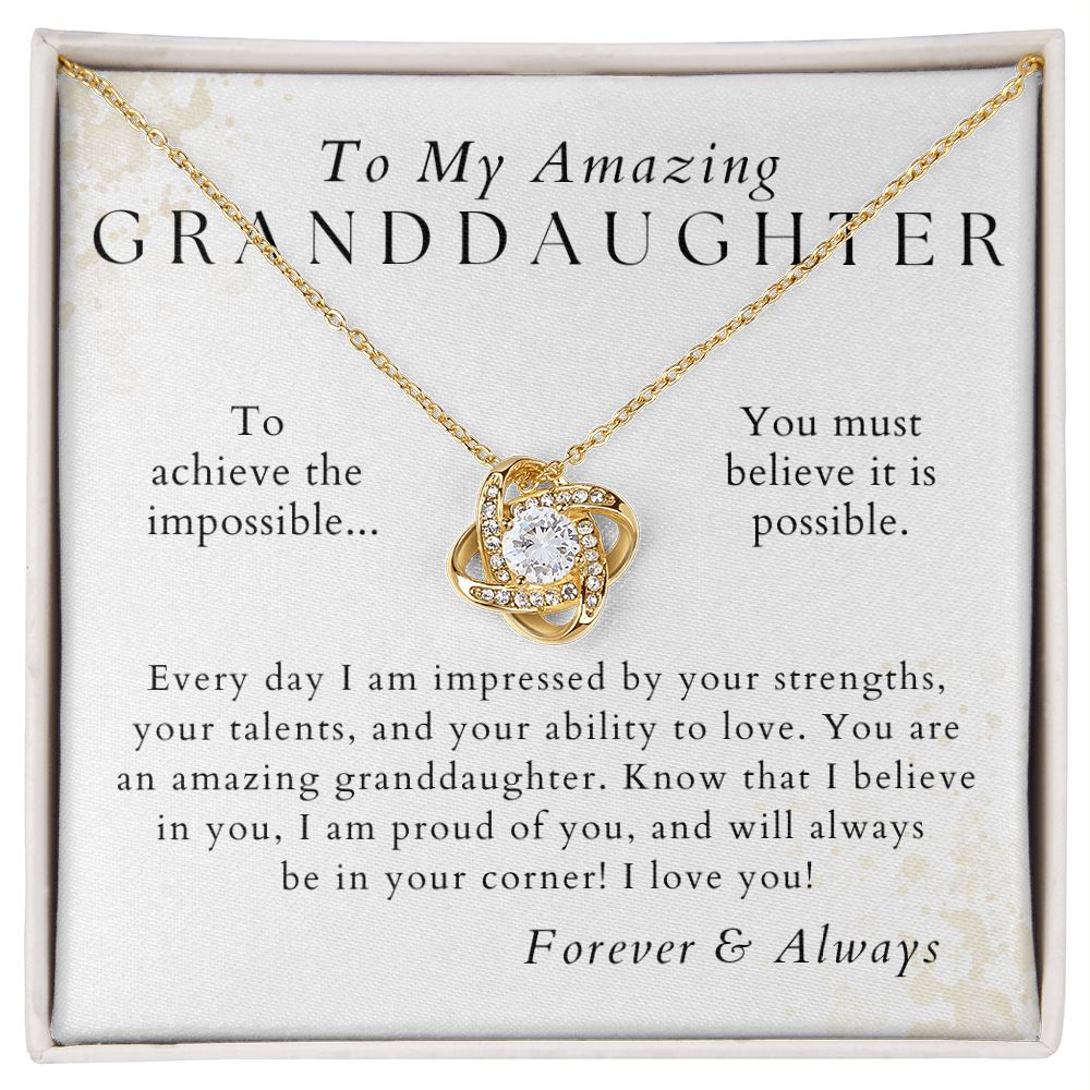 I Believe In You - Granddaughter Necklace - Gift from Grandpa, Grandma - Birthday, Graduation, Valentines, Christmas Gifts