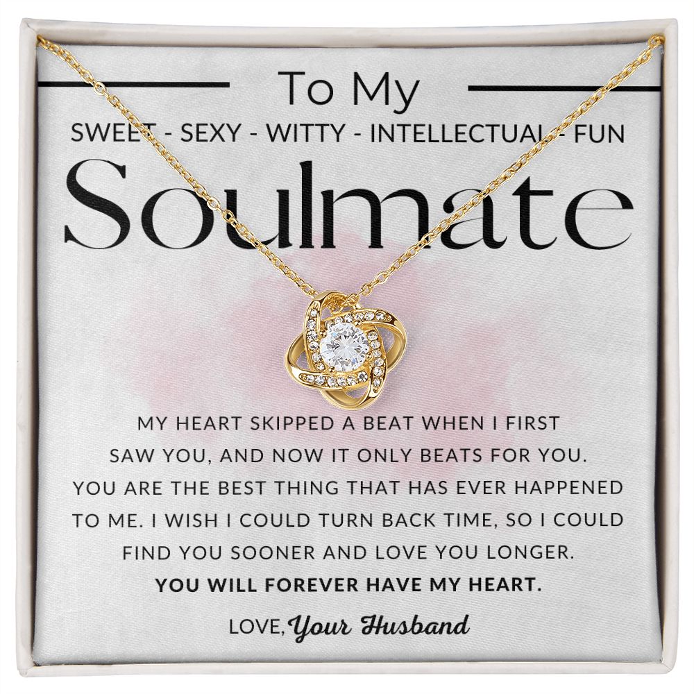 Soulmate, Forever-  To My Wife Necklace - From Husband - Christmas Gifts, Birthday Present, Wedding Anniversary Gift, Valentine's Day