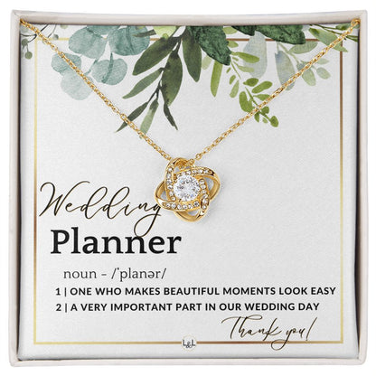 Wedding Event Planner Gift - Thank You From Bride & Groom - Gratitude Gift, Token of Appreciation , White and Green, Eucalyptus Wedding - Liliana and Liam