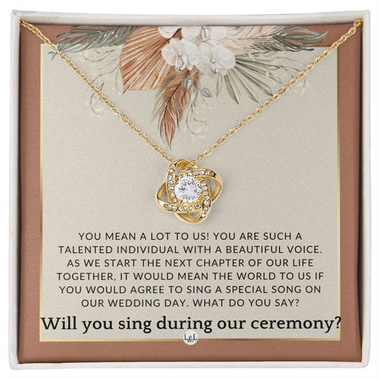 Wedding Ceremony Singer Proposal - Will You Sign At Our Wedding - From The Bride and The Groom , Terracotta, Rust And Gold Wedding Theme - Liliana and Liam