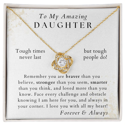Braver, Stronger, Smarter - Daughter Necklace - Gift from Mom or Dad - Birthday, Graduation, Valentines, Christmas Gifts
