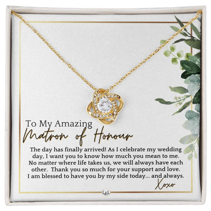 Matron of Honour Thank You Gift - On My Wedding Day Gift From Bride - Wedding Party Accessories , White and Green, Eucalyptus Wedding - Liliana and Liam