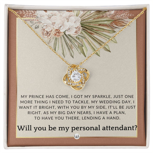 Wedding Personal Attendant Proposal - Will You Be My Helper, Bridal Concierge, Lady in Waiting , Terracotta, Rust And Gold Wedding Theme - Liliana and Liam