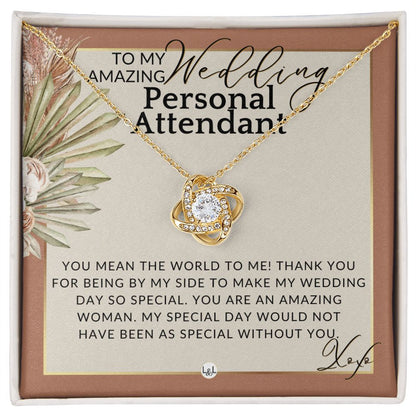 Wedding Personal Attendant Thank You Gift - Wedding Helper, Bridal Concierge, Lady in Waiting , Terracotta, Rust And Gold Wedding Theme - Liliana and Liam