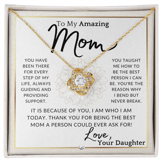Gift for Mom - Every Step - To My Mother, From Daughter - A Beautiful Women's Pendant Necklace - Great For Mother's Day, Christmas, or Her Birthday - Liliana and Liam