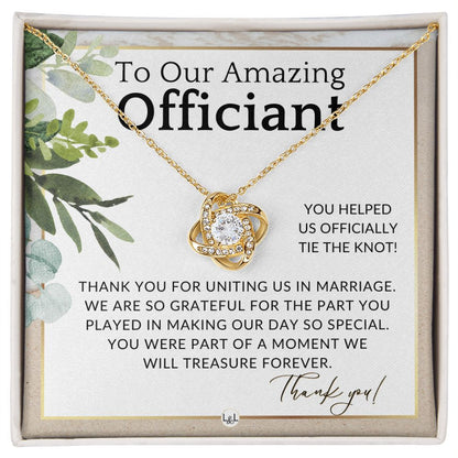 Officiant Gift - Thank You Gift For Wedding Officiant or Pastor - Gratitude and Appreciation , Beach and Destination Wedding Theme - Liliana and Liam
