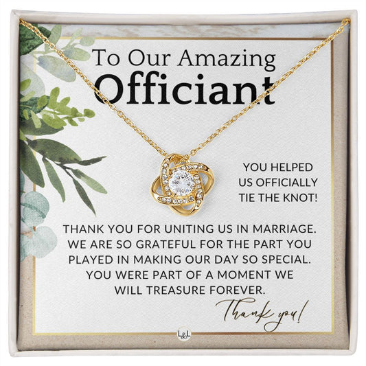 Officiant Gift - Thank You Gift For Wedding Officiant or Pastor - Gratitude and Appreciation , Beach and Destination Wedding Theme - Liliana and Liam