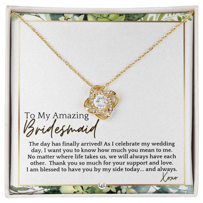 Bridesmaid Gift - On My Wedding Day From Bride - Wedding Party Thank You Jewelry Accessories , White and Green, Eucalyptus Wedding - Liliana and Liam
