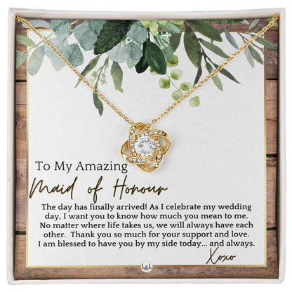 Maid of Honour Gift - On My Wedding Day - Great Wedding Party Thank You Gift From The Bride , Rustic and Wood Wedding Theme - Liliana and Liam