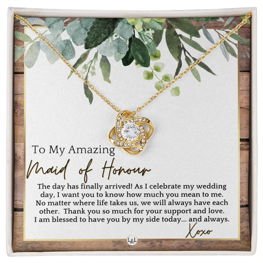Maid of Honour Gift - On My Wedding Day - Great Wedding Party Thank You Gift From The Bride , Rustic and Wood Wedding Theme - Liliana and Liam
