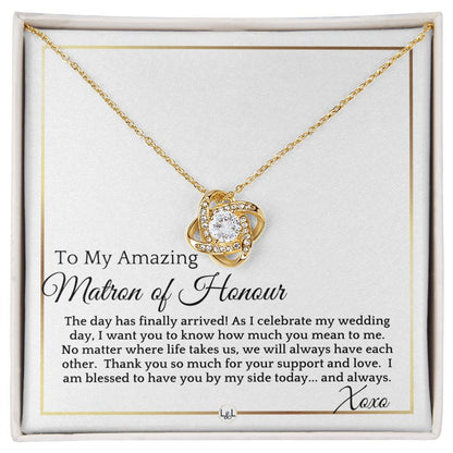 Matron of Honour Gift -  On My Wedding Day - Wedding Party Thank You Gift - Elegant White and Gold Wedding Theme