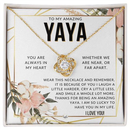Yaya Gift - Beautiful Women's Pendant - From Granddaughter, Grandson, Grandkids - Great For Mother's Day, Christmas, or Birthday