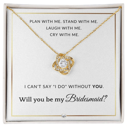 Bridesmaid Proposal - Wedding Party Necklace - Gift From Bride - Will you be my Bridesmaid - Elegant White and Gold Wedding Theme - Liliana and Liam
