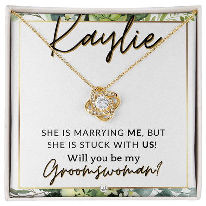 Groomswoman Proposal, Custom Name, From Groom - Be My Groomswoman - Wedding Party Accessories , White and Green, Eucalyptus Wedding