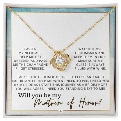 Matron of Honor Proposal Gift - Unique Be My MOH Gift From Bride - I Need You - Wedding Party , Beach and Destination Wedding Theme - Liliana and Liam