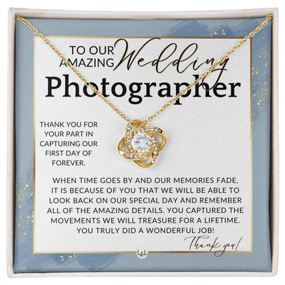 Wedding Photographer Gift - Thank You From The Couple - Gratitude Gift, Token of Appreciation , Dusty Blue And Gold Wedding Theme - Liliana and Liam