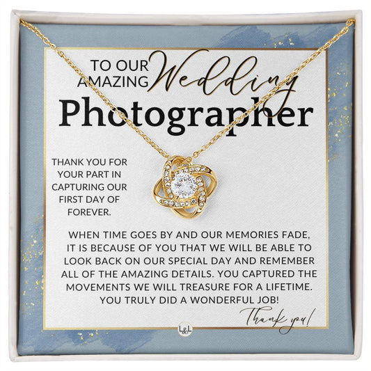 Wedding Photographer Gift - Thank You From The Couple - Gratitude Gift, Token of Appreciation , Dusty Blue And Gold Wedding Theme - Liliana and Liam