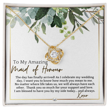 Maid of Honour Gift - On My Wedding Day - Great Wedding Party Thank You Gift From The Bride , White and Green, Eucalyptus Wedding - Liliana and Liam