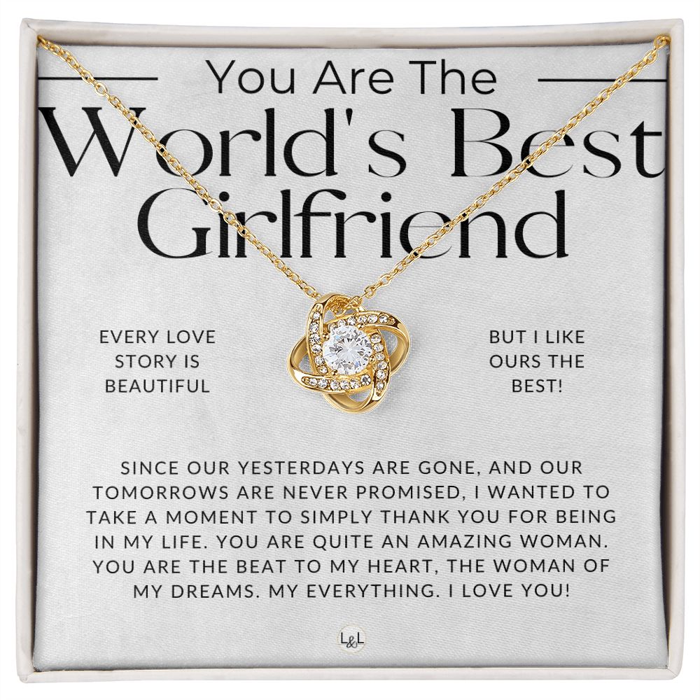 World's Best Girlfriend - Thoughtful and Romantic Gift for Her - Soulmate Necklace - Christmas, Valentine's, Birthday or Anniversary Gifts