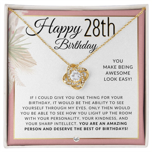 28th Birthday Gift For Her - Necklace For 28 Year Old - Beautiful Woman's Birthday Pendant Jewelry - Liliana and Liam