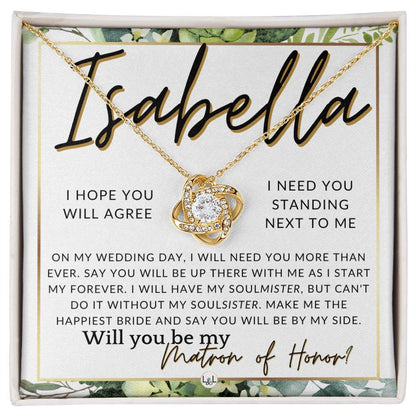 Matron of Honor Proposal Gift, Custom Name, Be My MOH Gift From Bride, By My Side Wedding Party , White and Green, Eucalyptus Wedding