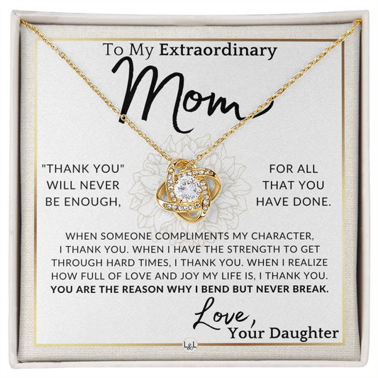Gift for Mom - Never Enough - To My Mother, From Daughter - A Beautiful Women's Pendant Necklace - Great For Mother's Day, Christmas, or Her Birthday - Liliana and Liam