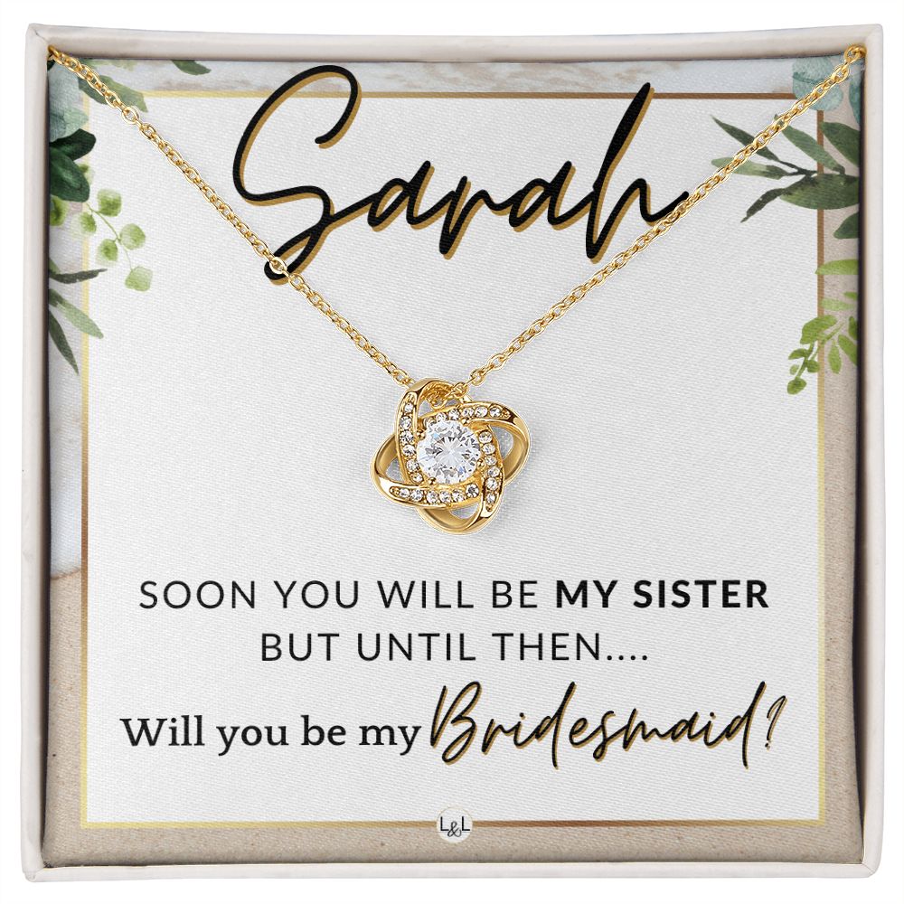 Bridesmaid Proposal, Custom Name - Will You Be My Bridesmaid, Sister in Law - Wedding Party , Beach and Destination Wedding Theme