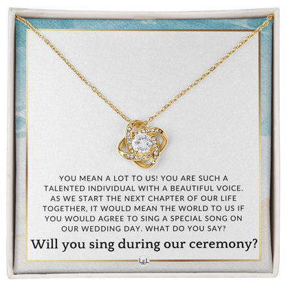 Wedding Ceremony Singer Proposal - Will You Sign At Our Wedding - From The Bride and The Groom , Beach and Destination Wedding Theme - Liliana and Liam