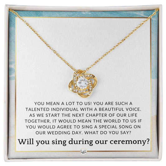 Wedding Ceremony Singer Proposal - Will You Sign At Our Wedding - From The Bride and The Groom , Beach and Destination Wedding Theme - Liliana and Liam