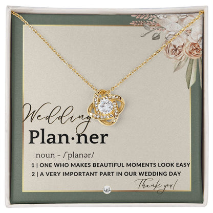 Wedding Event Planner Gift - Thank You From Bride & Groom - Gratitude Gift, Token of Appreciation , Sage Green & Boho Wedding Theme - Liliana and Liam