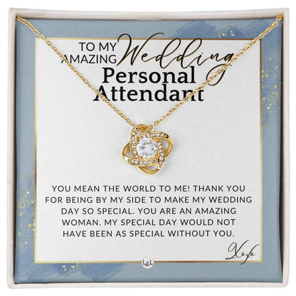 Wedding Personal Attendant Thank You Gift - Wedding Helper, Bridal Concierge, Lady in Waiting , Dusty Blue And Gold Wedding Theme - Liliana and Liam