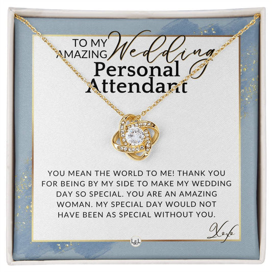 Wedding Personal Attendant Thank You Gift - Wedding Helper, Bridal Concierge, Lady in Waiting , Dusty Blue And Gold Wedding Theme - Liliana and Liam
