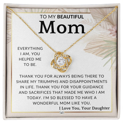 Gift for Mom - You Helped Me - To Mother, From Daughter - Beautiful Women's Pendant Necklace - Great For Mother's Day, Christmas, or Her Birthday - Liliana and Liam