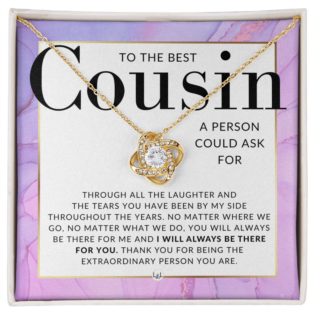 Female Cousin Gift - Present for Best Girl Cousin - Pendant Necklace - Great For Christmas, Her Birthday, Or Encouragement Gift