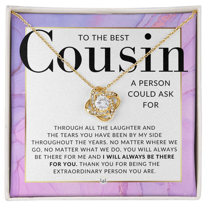 Female Cousin Gift - Present for Best Girl Cousin - Pendant Necklace - Great For Christmas, Her Birthday, Or Encouragement Gift - Liliana and Liam